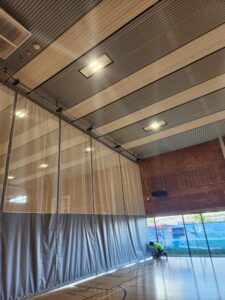 Completed gym divider curtain